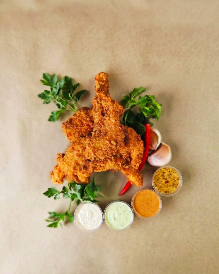 Crispy chicken tenders with four dipping sauces from Eat Out The Box, Wynberg